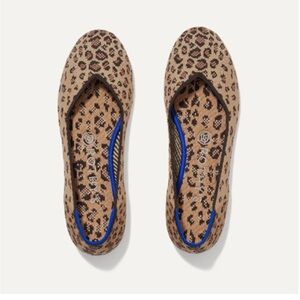 Rothy’s The Flat Round Retired Cheetah Leopard Mocha Spot Ballet Flats